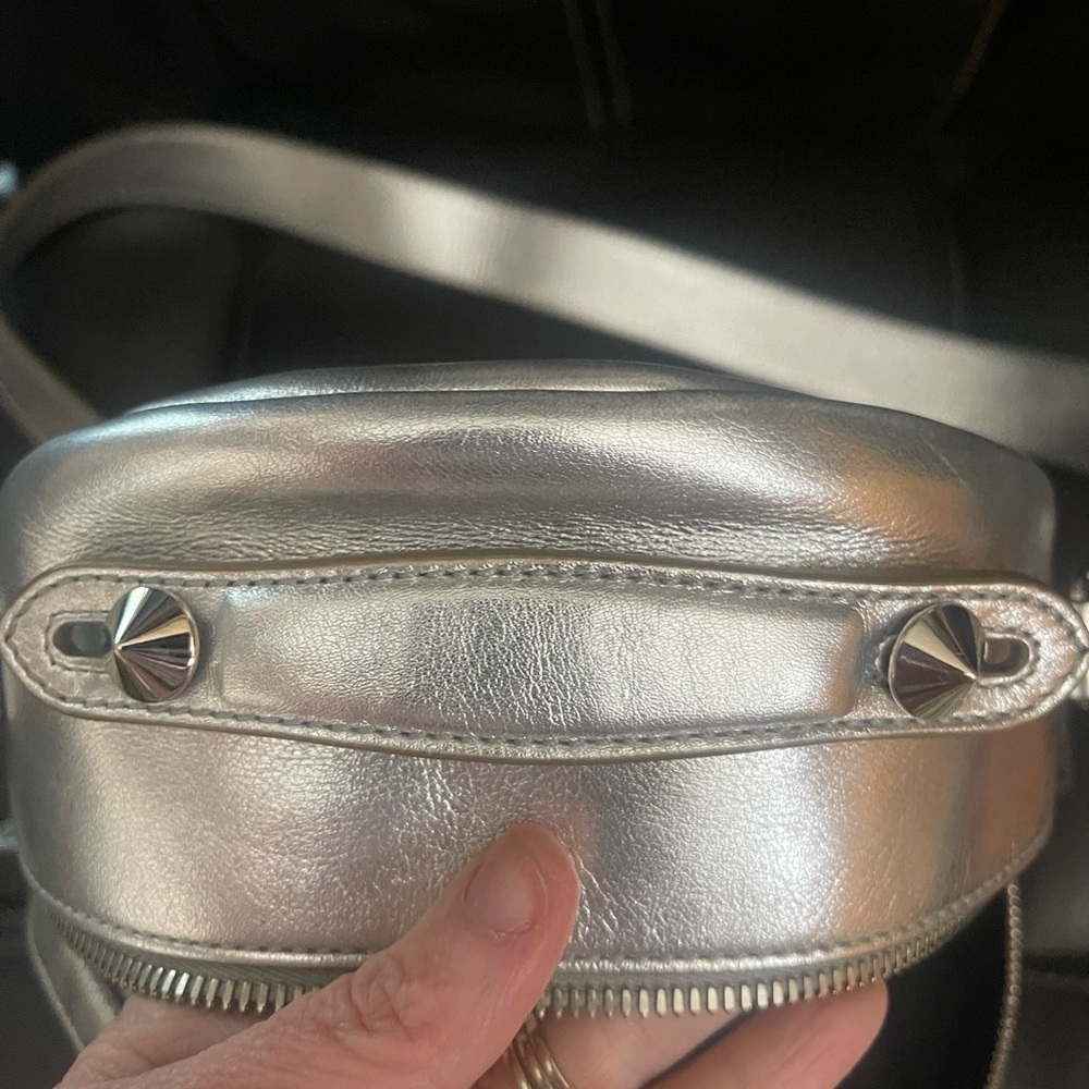 Fendi Silver Floral Studded Crossbody Bag - Picture 9 of 11